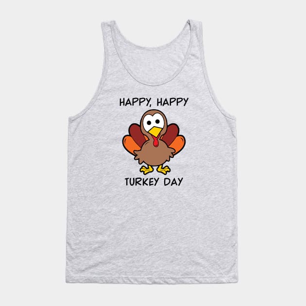 Happy Turkey Day Tank Top by OffBookDesigns